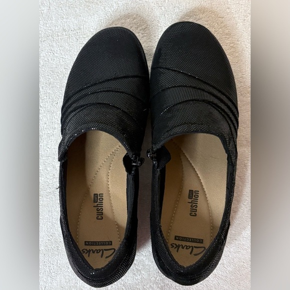 Clarks Women's Channing Kim Black Lizard Slip-On Loafer w/ Side Zip Size 8.5M - Picture 4 of 8